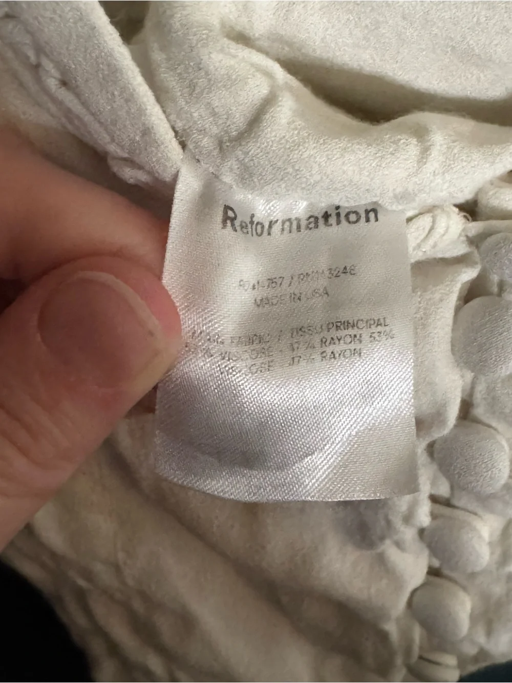 Reformation Cream Puff Sleeve Button Front Top - Cream